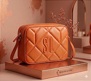 Bolsa Transversal Matelassê SL – "Laranja Sofisticado"