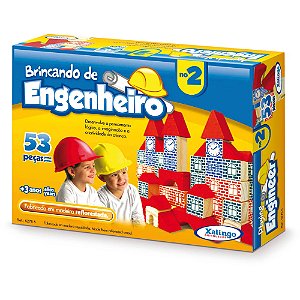 Brinquedo Pedagógico Brincando De Engenheiro Com 53 Peças