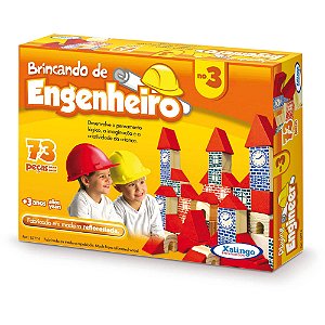 Brinquedo Pedagógico Brincando De Engenheiro 73 Peças Xalingo idade 4 +