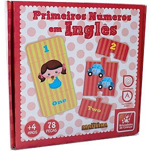 Brinquedo Educativo - Primeiros Números em Inglês de Madeira - Brinc. de Criança