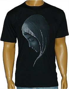 CAMISETA A VIRGEM DO SILÊNCIO ESTAMPA COM GLITTER DE ALTO BRILHO