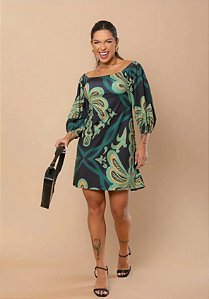 Vestido Fluity Verde Esmeralda Chic
