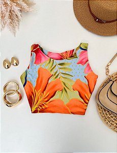 Cropped Blue Floral
