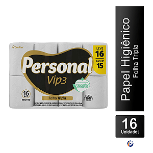 PAPEL HIGIÊNICO PERSONAL FOLHA TRIPLA 20M – LEVE 16PAGUE 15 MACIEZ E RESISTÊNCIA SANTHER