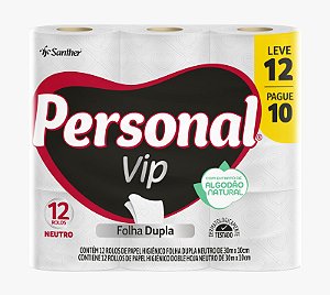 PAPEL HIGIÊNICO 16 ROLOS PERSONAL VIP FOLHA DUPLA 30MTS