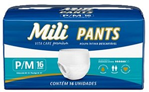 ROUPA INTIMA DESCARTÁVEL MILI VITA CARE PANTS P/M 16UN
