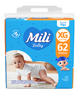FRALDA MILI BABY GIGA XG 62 UND