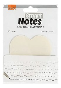 Bloco Smart Notes 70x70mm Transparente Coração 20fls
