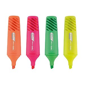 Marca Texto Liqeo Flat Neon Tris 4 Cores