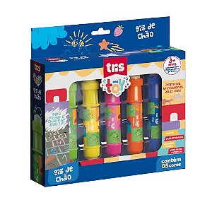 Giz de Chão Toy 5 Cores Tris para Crianças