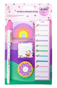 Kit Bloco Adesivo Candy Fofy 5 Peças