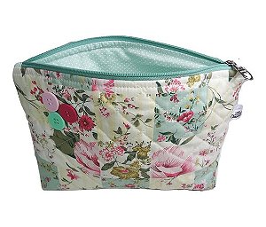 Necessaire Grande Feminina de Tecido Floral