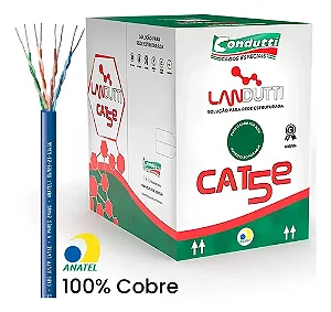 Cabo Rede Azul 305m Landutti Upt Cat5e 100% Cobre Condutti