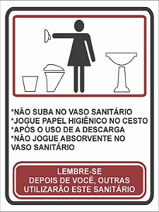 Placa Banheiro Feminino com Avisos