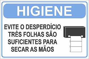 Placa Banheiro Papel Toalha