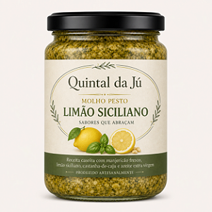 Molho Pesto de Limão Siciliano Artesanal | Quintal da Jú