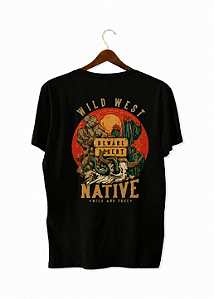 Camiseta Masculina de Algodão com Estampa - Native