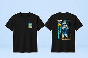 Camiseta Vegeta Blue Dragon Ball Super | Algodão Preta