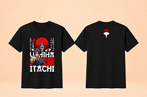 Camiseta Itachi Uchiha Ambu Naruto Shippuden | Algodão Preta