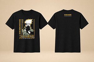 Camiseta Kakashi Hatake Naruto Shippuden | Algodão Preta