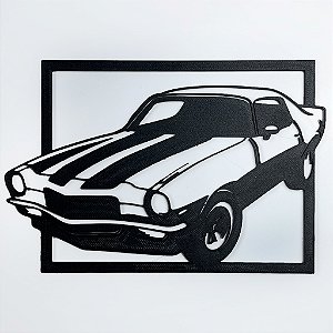 Quadro Decorativo Chevrolet Camaro 2ª Geração em Impressão 3D – Arte Automotiva de Parede Alto Detalhe, Carro Clássico,