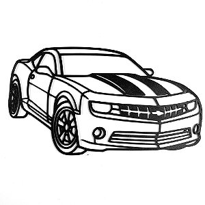 Quadro Decorativo Chevrolet Camaro 3D – Carro Esportivo, Arte Automotiva de Parede, Decoração Gamer e Garagem, Alto Deta