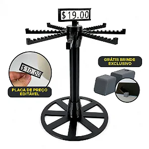 Expositor Giratório para Chaveiros E Bijouterias + Placa de Preço