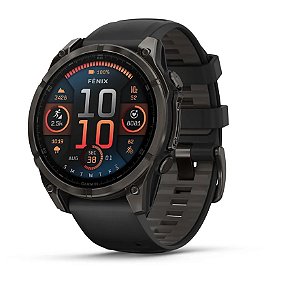 Relógio Monitor Cardíaco Garmin Fenix 8 AMOLED Titanium Sapphire Preto 47mm