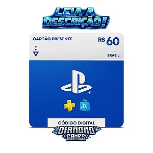 Cartão PSN R$ 60 Reais Playstation Network Brasil I LEIA A DESCRIÇÃO!