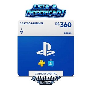 Cartão PSN R$ 360 Reais Playstation Network Brasil I LEIA A DESCRIÇÃO!