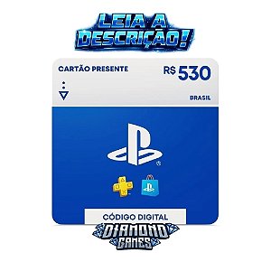 Cartão PSN R$ 530 Reais Playstation Network Brasil I LEIA A DESCRIÇÃO!