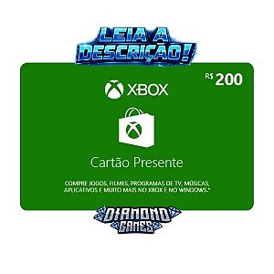 Cartão Presente Pré Pago Xbox Live R$ 200 Reais I LEIA A DESCRIÇÃO!