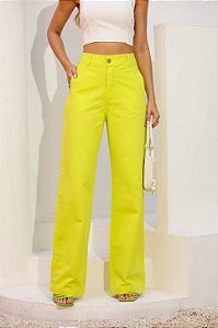 Calça wide leg sarja