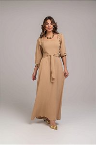 Vestido longo com manga removível