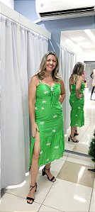 Vestido Midi com fenda 100% algodão