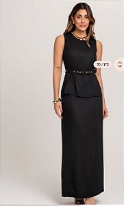 Blusa de linho Angelina com cinto forrado