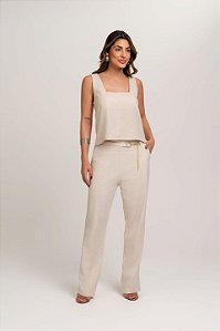 Blusa de linho com abeertura nas costas
