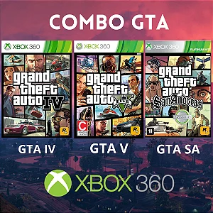 Combo GTA 3 em 1 Xbox 360 Midia Digital