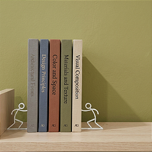 Aparador Livros Par de Bonecos Palito - Branco