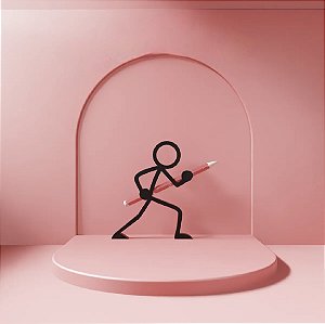 Porta Canetas Boneco Palito Guerreiro
