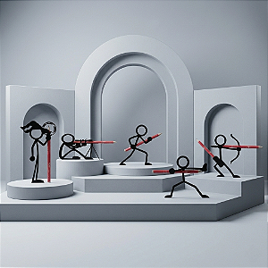 Conjunto 5 Porta Canetas Boneco Palito