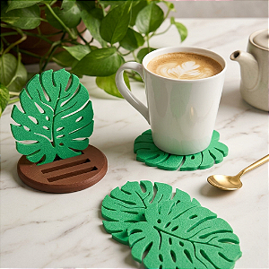 Porta Copos Monstera 5 pçs