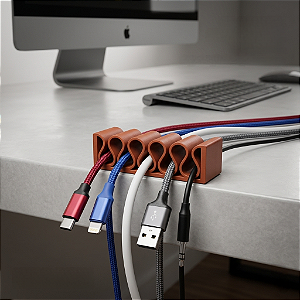 Organizador de Cabos 5 fios - marrom