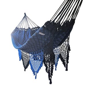 Rede descanso florzinha preto / azul