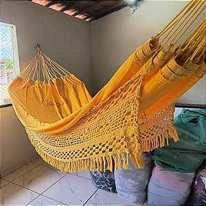rede sol a sol croche industrial amarelo