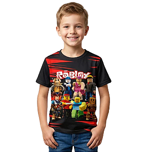 Camiseta Infantil Menino Estampa Roblox Personagens