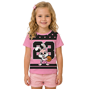 Camiseta Infantil Menina Estampa Coelhinha Speed Stars 23