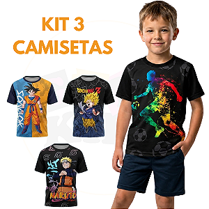 Kit 3 Camisetas Menino Estampas Variadas
