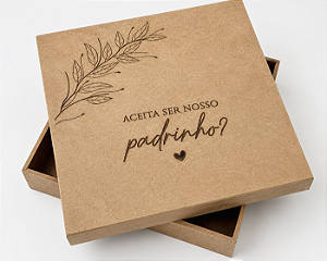 Caixas Convite Padrinhos Casamento Rústica Mdf 15x15x5