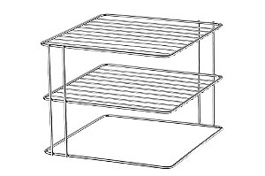 Organizador Quadrado 3 Níveis Cromado